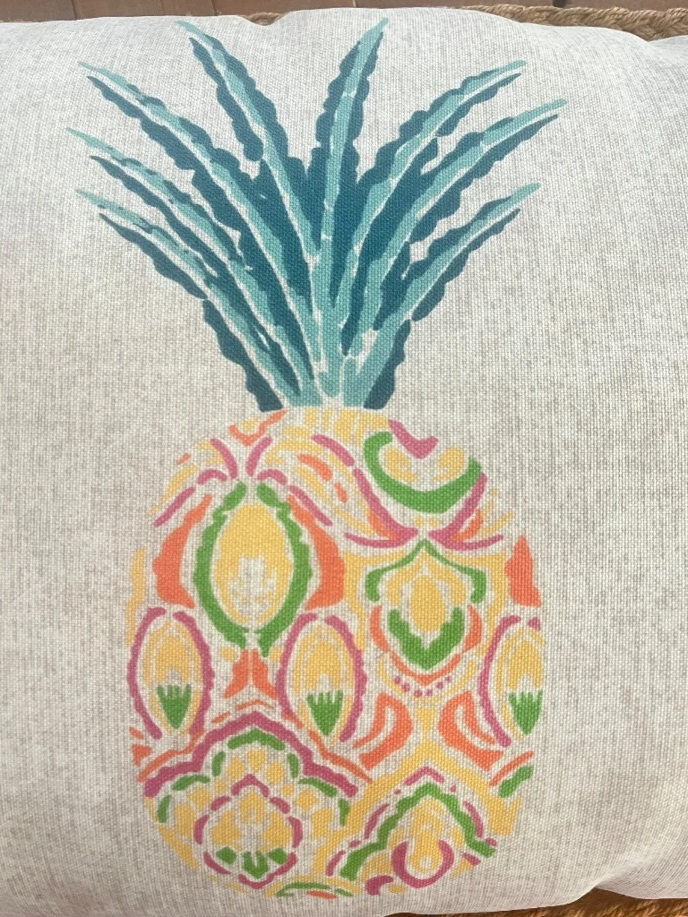 Colorful Pineapple Indoor/Outdoor Pillow NWT